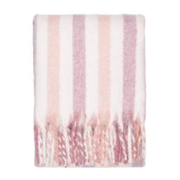 Wylder Beechwood 100% Cotton Woven Stripe Throw in Pink - Size: 140 cm x 180 cm - thumbnail 3