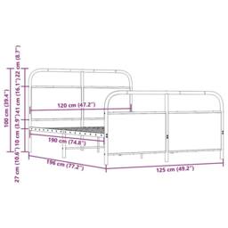 Berkfield Home Bed Frame Without Mattress 120x190 cm Small Double Brown Oak Wood - thumbnail 9