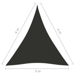 Berkfield Home Sunshade Sail Oxford Fabric Triangular 3x4x4 m Anthracite in Black - thumbnail 6