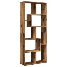 Berkfield Home Room Divider Bookcase Old Wood 67x25x161.5 cm Engineered Wood in Brown - thumbnail 7