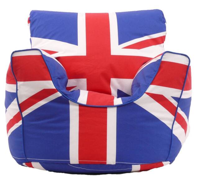 Bean Lazy Cotton Uninon Jack Team GB Bean Bag Arm Chair with Beans Child / Teen size - Size: Large - image 1