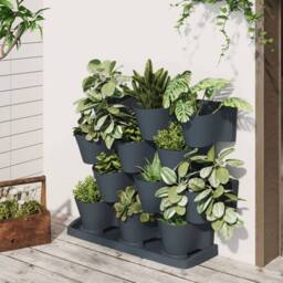 Berkfield Home Vertical Garden Plant Set 12 pcs Anthracite Polypropylene in Black - thumbnail 1