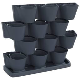 Berkfield Home Vertical Garden Plant Set 12 pcs Anthracite Polypropylene in Black - thumbnail 2