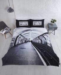 Rapport Home Platform Polycotton Duvet Cover Set With Pillowcase in Dark Grey - Size: King - thumbnail 3