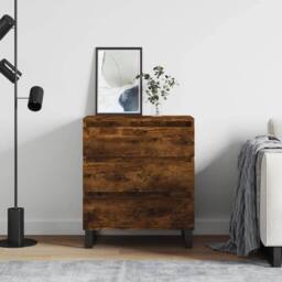 Berkfield Home Sideboard Smoked Oak 60x35x70 cm Engineered Wood in Brown - Size: 60 x 35 x 70 cm - thumbnail 2