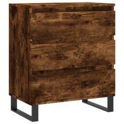 Berkfield Home Sideboard Smoked Oak 60x35x70 cm Engineered Wood in Brown - Size: 60 x 35 x 70 cm - thumbnail 1