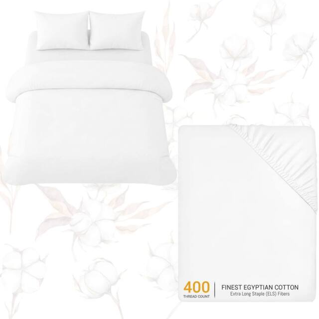Grace Reversible Brushed 100% Cotton Single Duvet Cover Hypoallegenic in White - Size: King