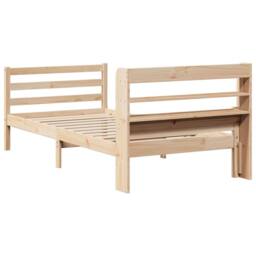Berkfield Home Beautiful Bed Frame with Headboard without Mattress 100x200 cm in Natural - thumbnail 8