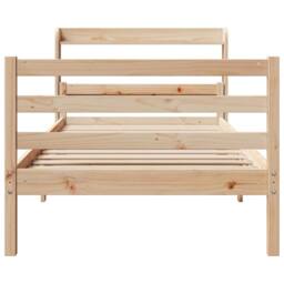 Berkfield Home Beautiful Bed Frame with Headboard without Mattress 100x200 cm in Natural - thumbnail 4