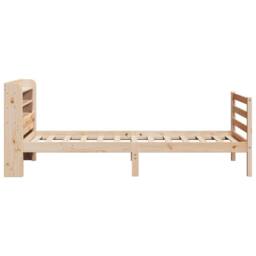 Berkfield Home Beautiful Bed Frame with Headboard without Mattress 100x200 cm in Natural - thumbnail 7