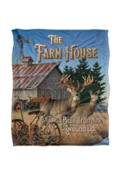 JQ Licensing Lz-Jp Farm House Deer Silky Touch Super Soft Throw Blanket 152 X 127 cm in White - thumbnail 1