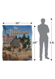 JQ Licensing Lz-Jp Farm House Deer Silky Touch Super Soft Throw Blanket 152 X 127 cm in White - thumbnail 5