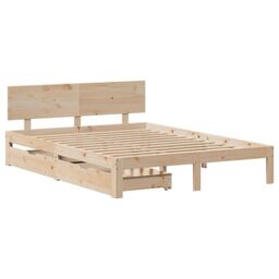 Berkfield Home Bed Frame with Drawers without Mattress 120x190 cm Small Double in Brown - thumbnail 3