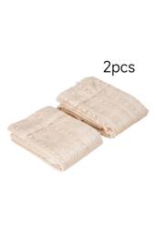 Living and Home 2 Panels Semi-sheer Lace Curtains with Tassels in Beige - Size: 100 cm width x 210 cm drop - thumbnail 4