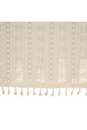 Living and Home 2 Panels Semi-sheer Lace Curtains with Tassels in Beige - Size: 100 cm width x 210 cm drop - thumbnail 6