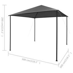 Berkfield Home Gazebo 3x3 m Anthracite Fabric & Steel 180 g/m ² in Dark Grey - thumbnail 8