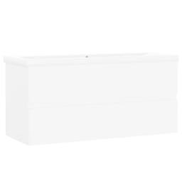 Berkfield Home Sink Cabinet with Built-in Basin White Engineered Wood - thumbnail 3
