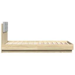 Berkfield Home Bed Frame with LED without Mattress Sonoma Oak 90x190 cm Single in Brown - thumbnail 7