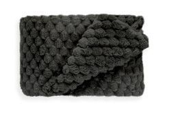 New Edge Blinds Leah Collection Deluxe Throw in Black - Size: 140 cm x 180 cm - thumbnail 5