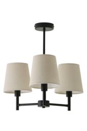 ValueLights Kincaid 3 Arm Tapered Shade Chandelier Style Ceiling Light in Black - thumbnail 5