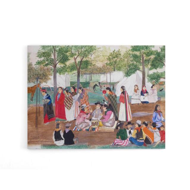 "Artery8 Spybuck Shawnee Chicken Dance Canvas Wall Art Print - Size: W24"" x H32""" - image 1