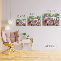 "Artery8 Spybuck Shawnee Chicken Dance Canvas Wall Art Print - Size: W24"" x H32""" - thumbnail 4
