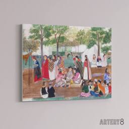 "Artery8 Spybuck Shawnee Chicken Dance Canvas Wall Art Print - Size: W24"" x H32""" - thumbnail 2
