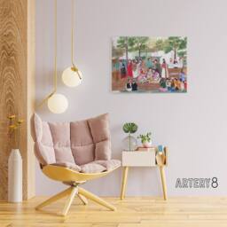 "Artery8 Spybuck Shawnee Chicken Dance Canvas Wall Art Print - Size: W24"" x H32""" - thumbnail 3