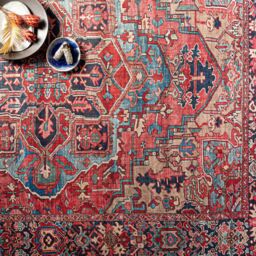 Livabliss Iris-Vintage Red Blue Beige Green Traditional Boho Living Dining Bedroom Rug - Size: 110 cm x 170 cm - thumbnail 7