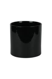KDMD Hortus Sofia Glossy Black Ceramic Pot 17cm - thumbnail 1