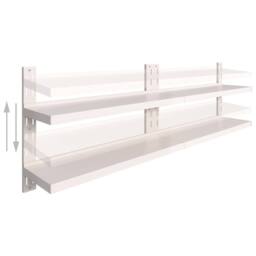 Berkfield Home 2-Tier Floating Wall Shelves 2 pcs Stainless Steel 240x30 cm in Grey - thumbnail 3
