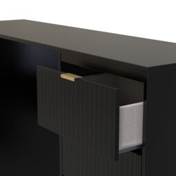 Ready Assembled 2 U Denver 6 Drawer Kneehole Desk (Ready Assembled) in True Black - thumbnail 5