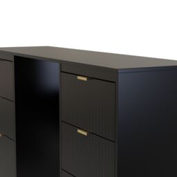 Ready Assembled 2 U Denver 6 Drawer Kneehole Desk (Ready Assembled) in True Black - thumbnail 4