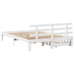 Berkfield Home Decorative Bed Frame with Drawers without Mattress White 150x200 - Size: King - thumbnail 6
