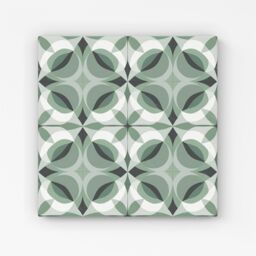 Warren Reed - Designer Geometric Green Grey Canvas - Size: w40 inch x h40 inch - thumbnail 1