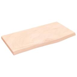 Berkfield Home Wall Shelf 60x30x2 cm Untreated Solid Wood Oak in Natural - Size: 60 x 30 x 2 cm - thumbnail 2