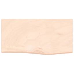Berkfield Home Wall Shelf 60x30x2 cm Untreated Solid Wood Oak in Natural - Size: 60 x 30 x 2 cm - thumbnail 4