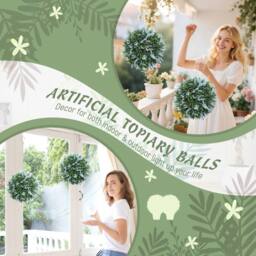 STILVORA Set of 2 Artificial Topiary Balls 27 cm Blue - thumbnail 6