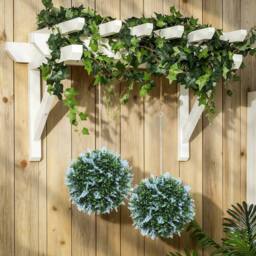 STILVORA Set of 2 Artificial Topiary Balls 27 cm Blue - thumbnail 9