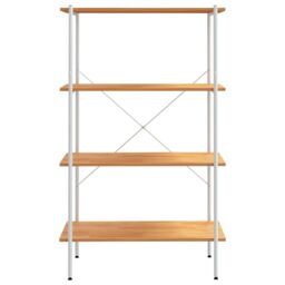 Berkfield Home 4-Tier Shelving Unit White & Oak 80x40x130 cm - Size: 80 x 40 x 130 cm - thumbnail 3
