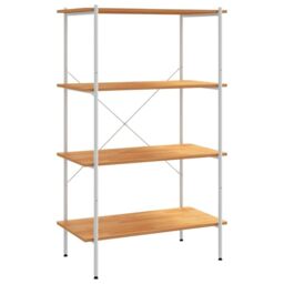 Berkfield Home 4-Tier Shelving Unit White & Oak 80x40x130 cm - Size: 80 x 40 x 130 cm - thumbnail 2