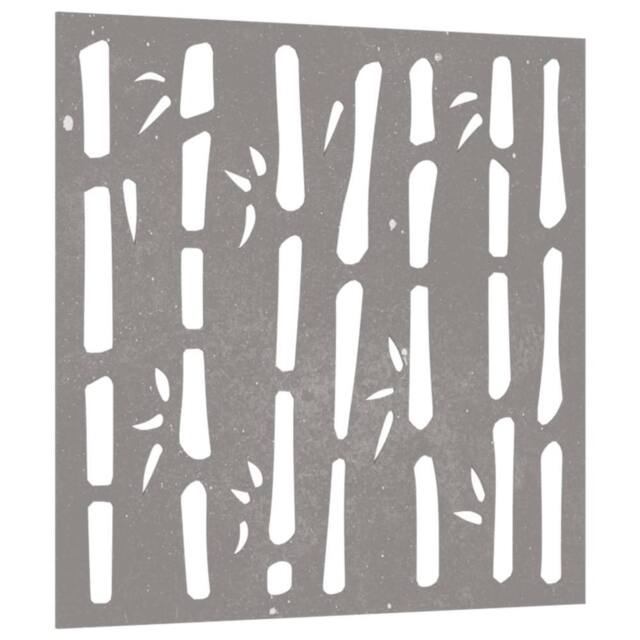 Berkfield Home Garden Wall Decoration 55x55 cm Corten Steel Bamboo Design in Brown - image 1