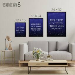 "Artery8 When It's Dark Look For Stars Oscar Wilde Quote Framed Canvas Art in Blue - Size: W12"" x H16""" - thumbnail 4