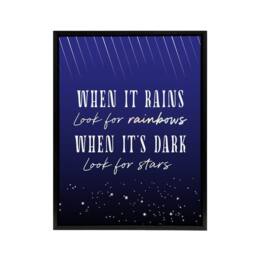 "Artery8 When It's Dark Look For Stars Oscar Wilde Quote Framed Canvas Art in Blue - Size: W12"" x H16""" - thumbnail 1