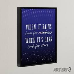 "Artery8 When It's Dark Look For Stars Oscar Wilde Quote Framed Canvas Art in Blue - Size: W12"" x H16""" - thumbnail 2