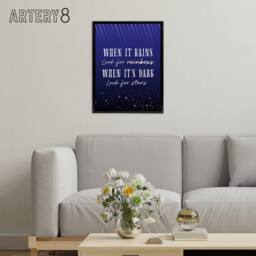 "Artery8 When It's Dark Look For Stars Oscar Wilde Quote Framed Canvas Art in Blue - Size: W12"" x H16""" - thumbnail 3