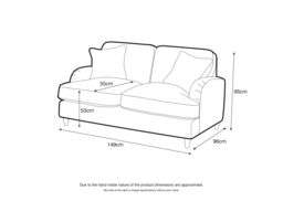 The Great Sofa Company Ezra 2 Seater Textured Velvet Sofa - Scroll Arm in Taupe - thumbnail 7