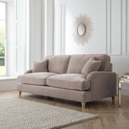 The Great Sofa Company Ezra 2 Seater Textured Velvet Sofa - Scroll Arm in Taupe - thumbnail 6