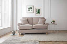 The Great Sofa Company Ezra 2 Seater Textured Velvet Sofa - Scroll Arm in Taupe