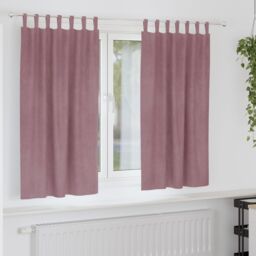 Berkfield Home Curtains Dark pink Polyester 140 x 175 cm Decorative Inlays - thumbnail 1